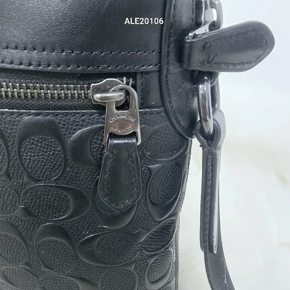 Coach Houston Flight Bag In Signature Black Leather Men - Picture 7 of 15